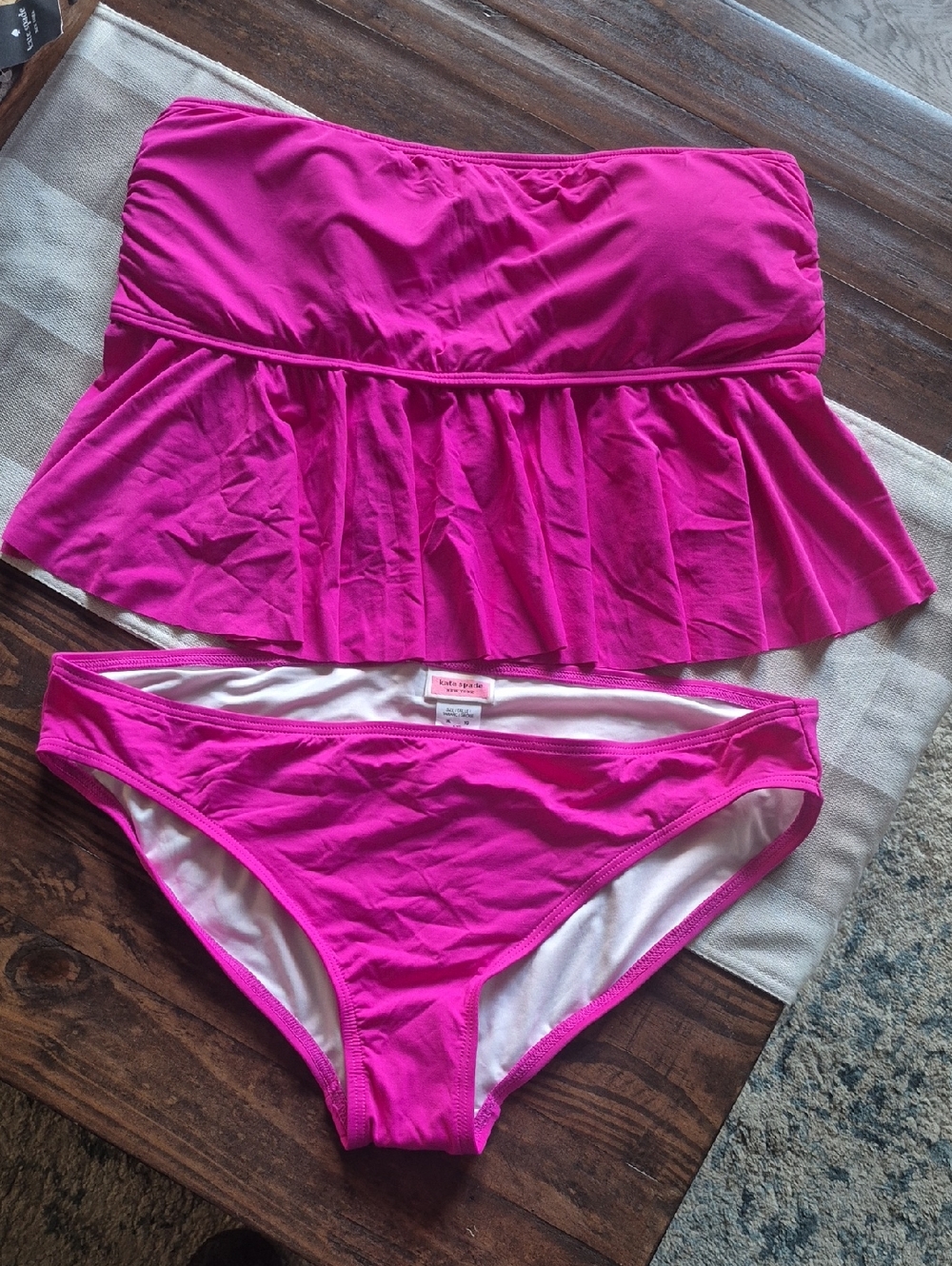 NWOT Kate Spade Fuscia Pink 2 Piece Bathing Suit